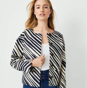 NWT Ann Taylor Zebra Print Short Jacket